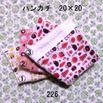 ハンカチ 20×20 色選択 北欧風ふくろう ダブルガーゼタオル 226