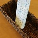 刺し子花ふきん 麻の葉 淡水色で残暑も涼しげ～🌊