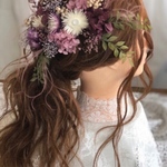  pink purple grape MIX髪飾り　ドライフラワーヘッドパーツ　再販