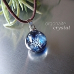 (再)snow crystal オルゴナイト ネックレス  雪の結晶