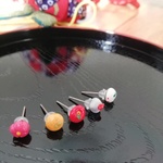 【限定受注】ぷちっと冬の和菓子ピアスセット ミニチュアフード