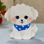 可愛い マルチーズ 印鑑立て【名前入れ】【印鑑ケース】【犬】【うちの子】