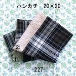 ハンカチ 20×20 色選択 チェック ダブルガーゼタオル 227