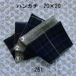 ハンカチ 20×20 色選択 ブラックウォッチチェック ダブルガーゼタオル 261