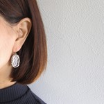 本革　ながまるドット　ピアス／イヤリング