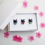 【新春】煌きにゃんこピンバッチ(黒猫セット)