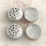 【11㍉ 8個】スノーフレーク①＊silver＊チェコビーズ＊シルバー＊雪＊結晶