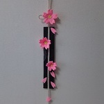 ちりめん細工  桜の短冊  壁掛け