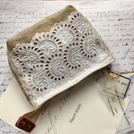 アンティークリネン*手刺繍レース*ミニポーチ*カードケース*名刺入れ