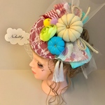  トークハット　トーク帽　カクテルハット　ヘッドドレス　リボン　花　B　4