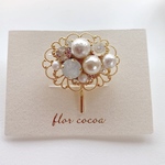 スワロビジューのポニーフック・白