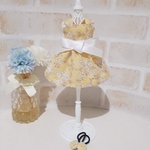 再販×2♪22㎝ドール服　ワンピースとヘアゴム♪