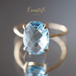 【☆選べる３サイズ☆】天然石☆宝石質 スカイブルートパーズ・リング ~sky blue topaz~