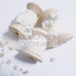 コットンリボン♡アイスクリーム1yard『Cotton Ribbon～chiffonシフォン～Ice Cream』ウッドコイル付き♡結婚式ブーケ/結婚式招待状/結婚式ＤＩＹなどに♡インポートリボン