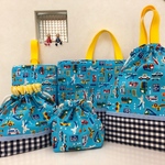 ハンドメイド☆入園、入学☆男の子大好きはたらく車&飛行機柄5点セット