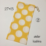 送料込♢縦長巾着袋☆水玉柄☆27×13☆箸袋☆ピアニカホース入れ☆カトラリー入れ