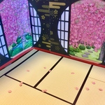和室から見る枝垂れ桜の背景のみ☆☆ドールハウス、アンティーク、ミニチュア、インテリアに(*^_^*)