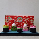 ちりめん細工  うさぎのお雛様(Ａ)