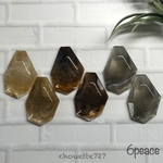 【6個入】大ぶりアクリルマーブルパーツ 鉱石風 貼り付け 3color×2peace 43×30mm【0132】