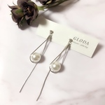《silver 925》シルバードロップピアス パールドロップピアス パールピアス ロングピアス 大ぶり 結婚式 ウェディング 式 二次会 フォーマル