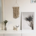 【再販】(ベージュ-シルバー棒) タペストリー・チャンキーニット・weaving（ウィービング）・壁掛け飾り 