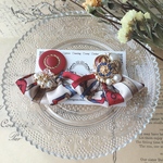 2way スカーフタッセル　blue×red　ピアス/イヤリング