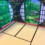 和室から見る竹やぶの背景のみ☆☆ドールハウス、アンティーク、ミニチュア、インテリアに(*^_^*)