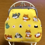 いぬ柄がま口財布