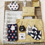 布小物　猫　福袋(b)トートバック　ポーチ他おまけ付