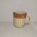 上ドットボーダーのマグカップ(無釉薬)