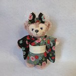 ちりめん シェリーメイ&ステラ・ルー兼用 ぬいば(15cm) コスチューム 着物 黒 和柄