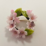 樹脂粘土の花＊桜sakuraのリングブローチ＊