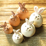 ウサギの置物　3セット（お香立て）