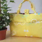 自転車柄のバッグインバッグ