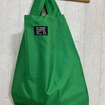 レジ袋型エコバッグ☆中厚タフタ☆撥水加工☆グリーン