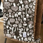 オリジナルテキスタイル きのこひざ掛けプランケット