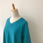 コットンリネンのワイドプルオーバー＊ターコイズ【受注製作】