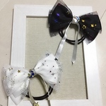 猫が月見・星空リボン🎀子供ヘアゴム 揺れる