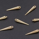 送料無料 60個 CCBチャーム 円錐形 1カン 5×20mm ゴールド【60ヶ】 M2440