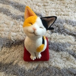 羊毛フェルト　三毛猫　招福　ネコ