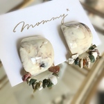 Agate marble 大ぶりピアス/イヤリング