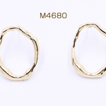 送料無料 8個 ピアス金具 不規則オーバルフレーム 19×24mm シルバー925 ゴールド【8ヶ】 M4680