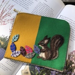 🐿felt  de patchworkリスのポーチ🐿