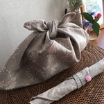 優しいグレー♪あずま袋＆お箸入れ♪