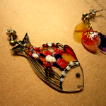 小魚と鱗のピアス