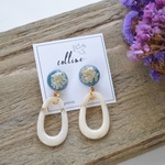 【blue】レースフラワーの半球ピアス/イヤリング