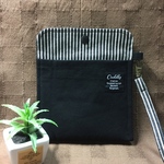 モバイルバッテリーポーチ ♪ モバイルバッテリーケース ♪ 黒 ストライプ モノトーン メンズ