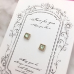 スワロフスキー×ゴールドスクエア樹脂ピアス