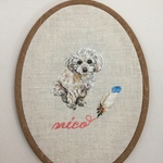 balcony-eri様オーダー品☆犬の手刺繍のポートレート