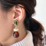 antique(green)大ぶりピアス・イヤリング